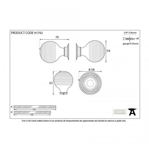 Rosewood and PB Cottage Mortice/Rim Knob Set - Small